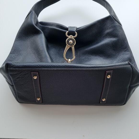 Dooney & Bourke Pebble Grain Logo Lock Sac in Navy - Picture 10 of 16